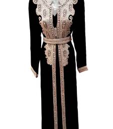 Black georgette embroidered islamic wedding kaftan