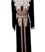 Black georgette embroidered islamic wedding kaftan