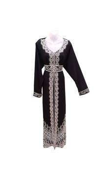 Black georgette embroidered islamic wedding kaftan 1