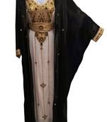 Black and white georgette embroidered islamic wedding kaftan