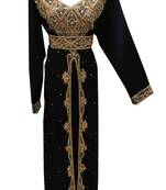 Black georgette embroidered islamic wedding kaftan