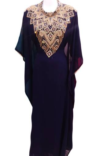 Navy blue georgette embroidered islamic wedding 1 farasha