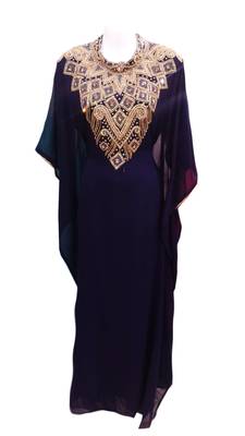 Navy blue georgette embroidered islamic wedding 1 farasha 1