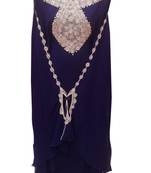 Navy blue georgette embroidered islamic wedding farasha