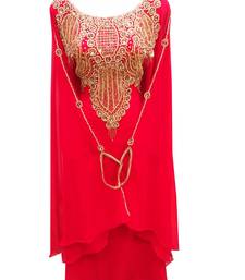 Red georgette embroidered islamic wedding farasha