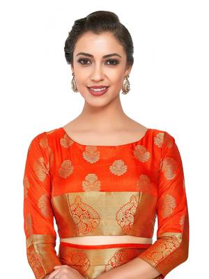 Green Woven Art Silk Saree With Blouse 5