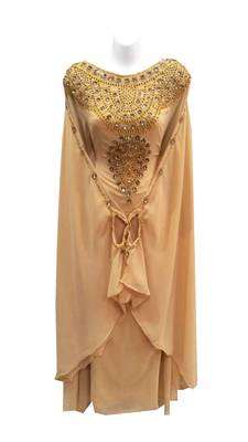 Beige georgette embroidered islamic wedding farasha 1