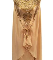 Beige georgette embroidered islamic wedding farasha