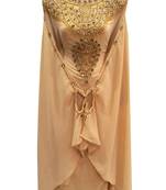 Beige georgette embroidered islamic wedding farasha