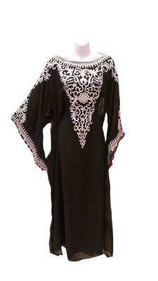 Black georgette embroidered islamic wedding farasha 1