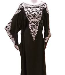 Black georgette embroidered islamic wedding farasha