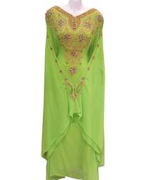 Green georgette embroidered islamic wedding farasha