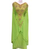 Green  georgette embroidered islamic wedding farasha