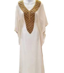 White georgette embroidered islamic wedding farasha