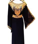Black georgette embroidered islamic wedding farasha