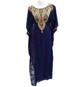 Blue georgette embroidered islamic wedding farasha