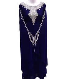 Blue georgette embroidered islamic wedding farasha