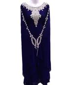 Blue georgette embroidered islamic wedding farasha