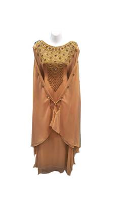 Beige georgette embroidered islamic wedding farasha 1