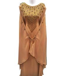 Beige georgette embroidered islamic wedding farasha
