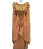 Beige georgette embroidered islamic wedding farasha