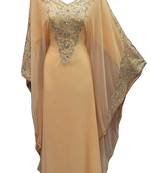 Beige georgette embroidered islamic wedding farasha