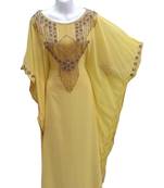 Light yellow georgette embroidered islamic wedding farasha