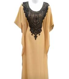 Beige georgette embroidered islamic wedding farasha