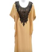 Beige georgette embroidered islamic wedding farasha