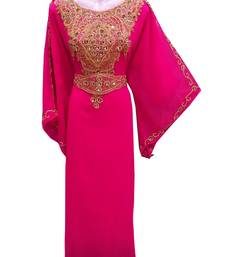 Pink georgette embroidered islamic wedding farasha