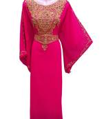 Pink georgette embroidered islamic wedding farasha