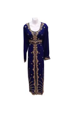 Blue georgette embroidered islamic wedding farasha 1