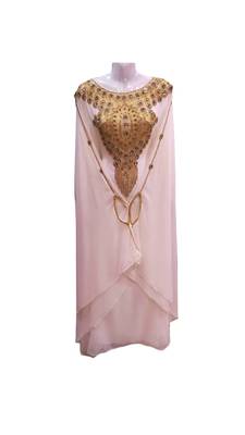 Pink georgette embroidered islamic wedding farasha 1