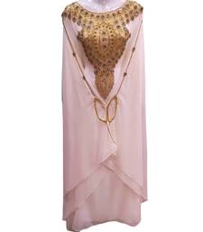 Pink georgette embroidered islamic wedding farasha