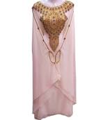 Pink georgette embroidered islamic wedding farasha