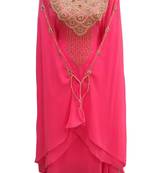 Pink georgette embroidered islamic wedding farasha