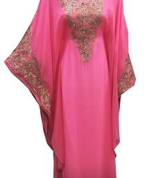 Pink georgette embroidered islamic wedding farasha