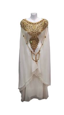 White georgette embroidered islamic wedding farasha 1