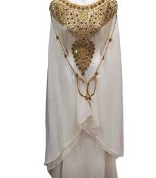 White georgette embroidered islamic wedding farasha