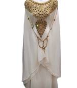 White georgette embroidered islamic wedding farasha