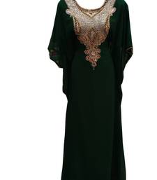 Green georgette embroidered islamic wedding farasha