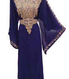 Blue georgette embroidered islamic wedding farasha