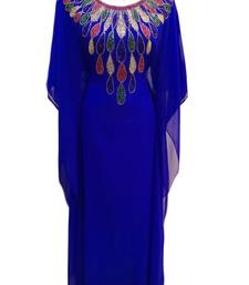 Blue georgette embroidered islamic wedding farasha
