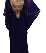 Navy blue georgette embroidered islamic wedding farasha