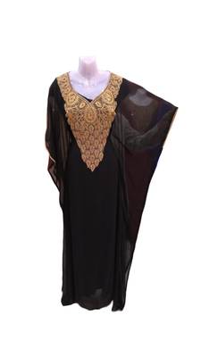 Black georgette embroidered islamic wedding farasha 1
