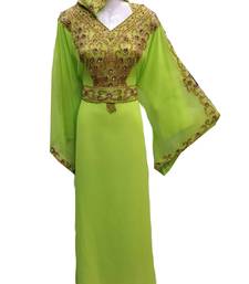 Green georgette embroidered islamic wedding farasha