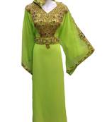 Green  georgette embroidered islamic wedding farasha