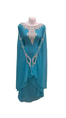 Firozi georgette embroidered islamic wedding farasha 1