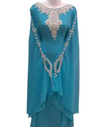 Firozi georgette embroidered islamic wedding farasha