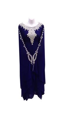 Blue georgette embroidered islamic wedding farasha 1